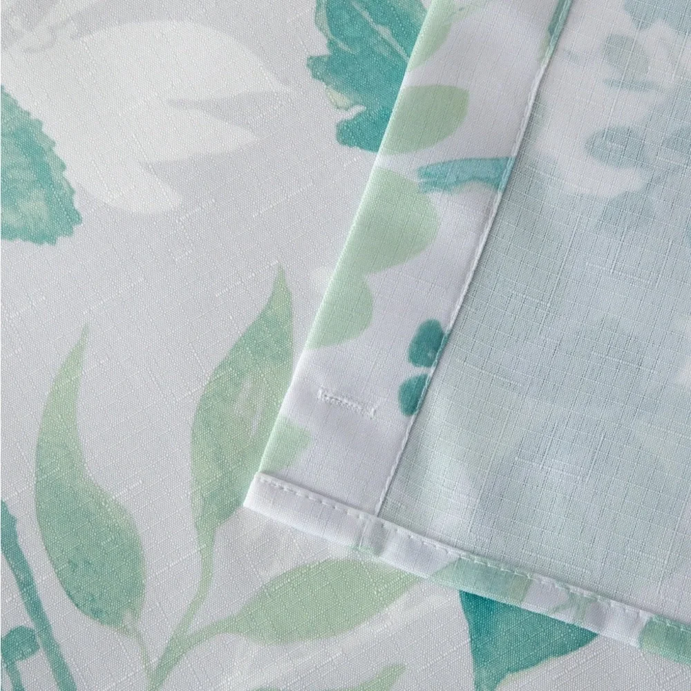 Mainstays Shower Curtain & Shower Hooks Silver Beads Teal White Bathroom Set